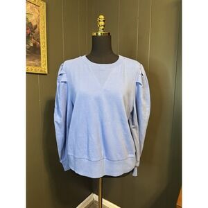 NWT Adore Me Light Blue Pullover Sweater Puff Sleeves‎ L Large